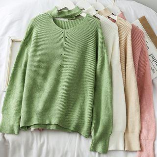 Loose-fit Cutout Knit Sweater