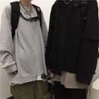 Couple Matching Distressed Oversize Long-sleeve T-shirt