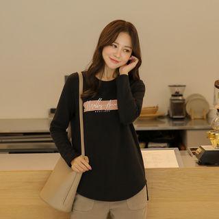 Printed Dip-back Fleece-lined T-shirt