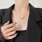 Cube Alloy Pendant Necklace 1 Pc - Gold - One Size