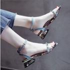 Low-heel Floral Sandals