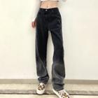 Low Waist Tie-dyed Straight-fit Jeans