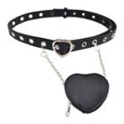 Heart Faux Leather Belt Bag Y0021 - Black - One Size