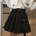 Pleated Mini-skirt With Removable Belt And Pouch