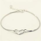 925 Sterling Silver Heart Bracelet Bracelet - 2 Layers - Heart - One Size