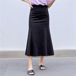 Band-waist Mermaid Maxi Skirt