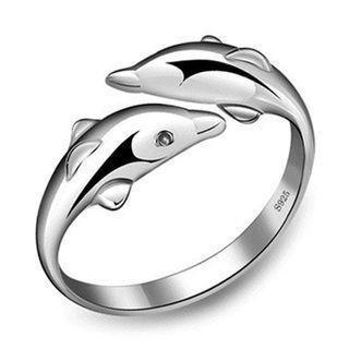 925 Sterling Silver Dolphin Open Ring As Shown In Figure - One Size