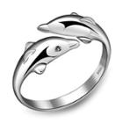 925 Sterling Silver Dolphin Open Ring As Shown In Figure - One Size