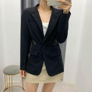 Lace Panel Single-button Blazer