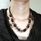 Stone Wooden Beaded Necklace
