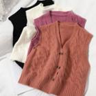 Cable-knit Button-up Sweater Vest