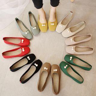 Faux Pearl Knit Flats
