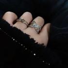Butterfly Layered Alloy Open Ring