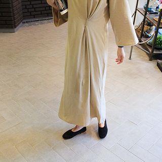 Shirred-front Maxi Dress