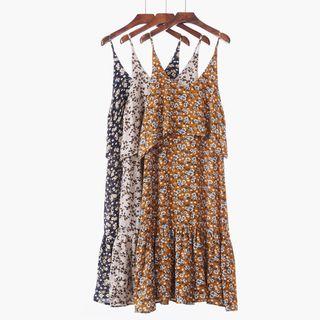 Ruffle Floral Chiffon Sundress