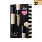 Luna - Pro-conceal Founde Kit: Founde (#23 Medium Beige) 20ml + Cleanser 95ml + Founde 20ml + Brush 4 Pcs