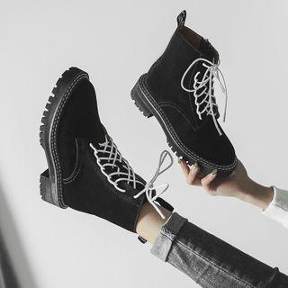 Lace Trim Contrast Trim Short Boots
