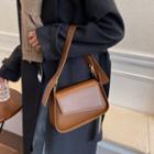 Faux Leather Asymmetrical Shoulder Bag