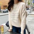 Sequined Letter Knit Top