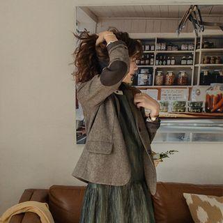 Elbow-patch Single-breasted Blazer