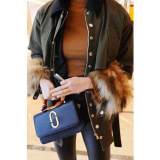 Pocket-detail Faux-fur Safari Jacket With Belt