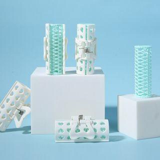 Set Of 4: Hair Roller White & Green - One Size
