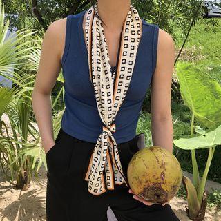 Printed Silk Narrow Scarf As Shown In Figure - J109 - 150x15cm
