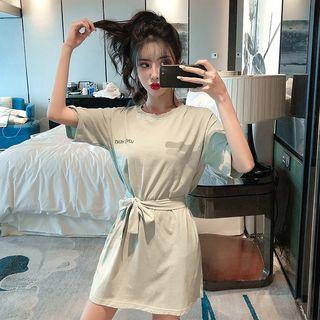 Printed Long T-shirt With Sash
