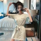 Printed Long T-shirt With Sash