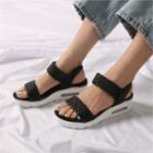 Braided-strap Pleather Sandals