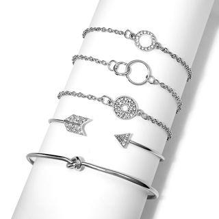Set Of 6: Alloy Bracelet / Bangle (assorted Designs)