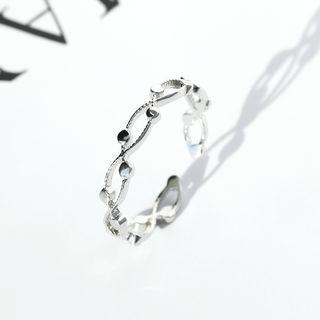 Wavy Alloy Open Ring 1 Pc - Silver - One Size