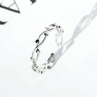 Wavy Alloy Open Ring 1 Pc - Silver - One Size