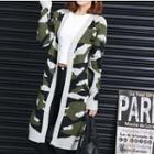 Camouflage Long Cardigan Green - One Size