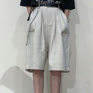Wide-leg Cargo Shorts Almond - One Size