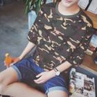 Camo Elbow Sleeve T-shirt