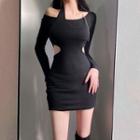 Cut-out Single-shoulder Mini Dress