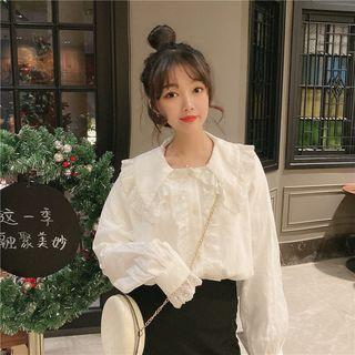 Lace-trim Shirt White - One Size