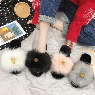 Faux Fur Unicorn Slippers