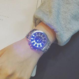Set: Led Multi-functional Bracelet Watch + Lettering Bangle