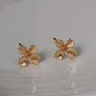 Sterling Silver Flower Stud Earring 1601 - 1 Pr - Gold - One Size