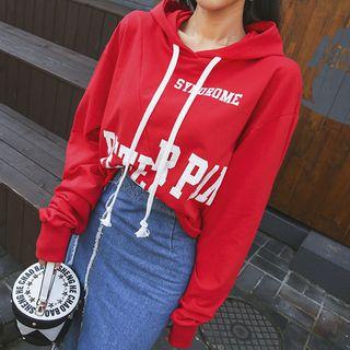 Extra Long-sleeve Lettering Hoodie