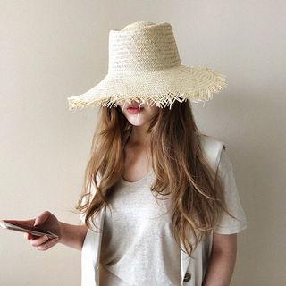 Fringed Straw Panama Hat