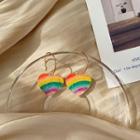 Acrylic Rainbow Heart Dangle Earring 1 Pair - Rainbow - One Size