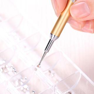 Dual Head Stainless Steel Nail Art Dotting Tool 1 Pc - Yellow - One Size