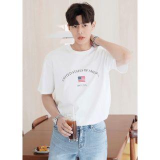 U.s.a. Printed Loose-fit T-shirt
