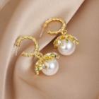 Pearl Petal Earrings  - As Shown In Figure