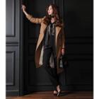 Double-breasted Flap Trench Coat With Belt