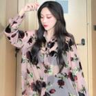 Floral Sheer Shirt Pink - One Size