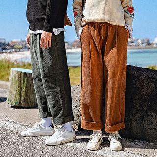 Couple Matching Drawstring Corduroy Pants